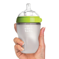 进口美国可么多么(como tomo)婴儿全硅胶宽口径防摔奶瓶 250ML绿色