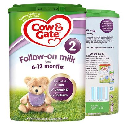 原装进口英国牛栏Cow&Gate婴幼儿牛奶奶粉2段(6-12个月)800g