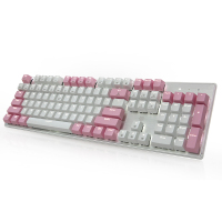 gk715游戏机械键盘茶轴红轴白轴粉色键盘女生吃鸡lol网红