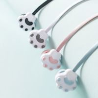 可爱挂耳式有线日系小清新猫爪耳机适用安卓手机