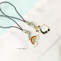 卡通手机防尘塞挂件情侣款男女通用创意个性挂件包包u盘钥匙扣配|手机挂件熊猫+彩虹