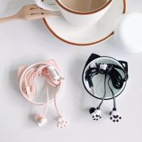 韩版萌猫爪有线入耳式耳塞线控带麦耳机适用