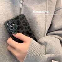 冷淡风墨绿色豹纹12promax手机壳iphone11硅胶7p/8p/x/xr防摔