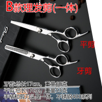 理发剪刀美发剪专业剪发剪头发打薄牙剪神器工具刘海平剪师自己女|B款平剪+牙剪(银色一体)