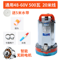 抽水泵12v直流农用灌溉48v水泵电动车家用60v小型抽水机|浅灰色智能无刷48-60V20
