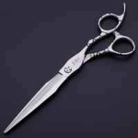 美发剪刀专业平剪打薄剪牙剪发型师专用理发剪刀套装|7寸大切口剪刀（花柄）