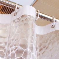 eva水立方防水防霉加厚半透明浴帘欧式浴室淋浴帘隔断套装挂帘|磨砂水立方 宽90*180（送环勾）