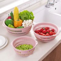 家用小号洗菜篮沥水筐塑料小篮子放馍筐果蔬篮多用菜篮单层|中号2个装颜色混搭