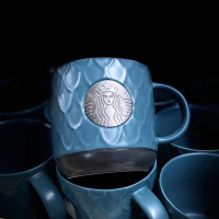 勺子咖啡勺金属甜品勺搅拌勺海洋女神马克杯圆头勺|限量款鱼鳞铜章马克杯礼盒装