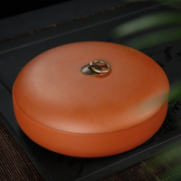 紫砂茶叶罐陶瓷大号存茶白茶普洱茶饼罐茶叶包装收纳盒家用|圆形普洱茶饼罐[无图案]