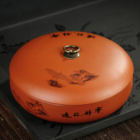 紫砂茶叶罐陶瓷大号存茶白茶普洱茶饼罐茶叶包装收纳盒家用|[宁静致远]茶饼罐