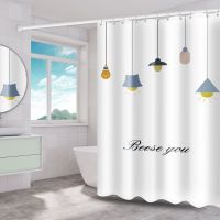 浴帘套装防霉浴室门帘加厚卫生间隔断帘洗澡淋浴免打孔挂帘防水布|吊灯 套装宽200*240+2.5伸缩杆