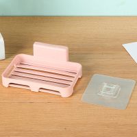 壁挂盒置物架香皂盒卫生间简约肥皂盒香皂架肥皂架浴室储物沥水盒|单层粉色 6个