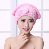 干发帽女吸水长发干发巾速干包头巾加厚擦头发浴帽|[蝴蝶结]吸水粉色