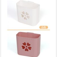 壁挂免打孔浴室置物架牙刷筒牙具化妆品收纳盒厨房筷子勺子收纳架|情侣组合[粉色+白色]