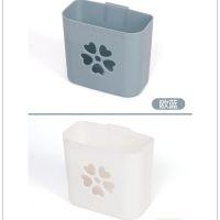 壁挂免打孔浴室置物架牙刷筒牙具化妆品收纳盒厨房筷子勺子收纳架|情侣组合[欧蓝+白色]