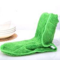 七色保洁抹布家务清洁吸水不掉毛加厚专用毛巾擦玻璃竹纤维洗碗布|绿色5条特惠装(好康同款)