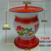 痰盂婚礼成人陶瓷搪瓷容量高脚结婚带盖尿壶加大加厚带盆便大号小