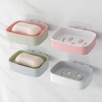 强力双层肥皂盒沥水香皂浴室皂创意壁挂卫生间家居酒店|三个装. [双层笑脸香皂盒]