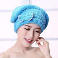 珊瑚绒加厚吸水快速干发帽加厚洗澡女浴帽洗发帽|加厚款【蓝色】