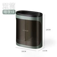 取杯器一次性纸杯塑料家用杯子挂架自动挂架壁式免打孔置物架子|新款绿色双筒[能装80只]