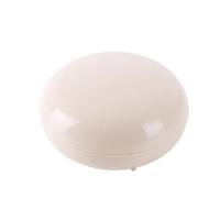 居家素色旅行带盖肥皂盒沥水肥皂架创意塑料密封便携防水香皂盒|圆形杏色