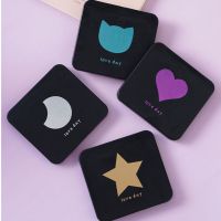 小镜子随身携带可爱迷你化妆镜双面便携梳妆镜学生手持折叠镜子女|2个装[银色月亮+绿色猫咪]