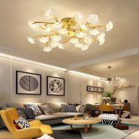 北欧灯具简约现代卧室吸顶灯餐厅灯创意个性浪漫花朵水晶吊灯