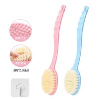 沐浴刷洗澡刷后背搓澡巾刷子长柄沐浴用品搓背搓澡搓泥洗器|单面按摩不带浴花款[10%用户选择] 粉色1个装送一个挂钩