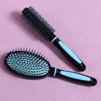 马卡龙梳子卷发梳滚梳子美发内扣家用吹造型发廊专业圆筒卷梳男女|蓝色卷发梳+气囊梳+尖尾梳