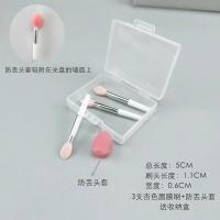 唇刷唇膜刷硅胶唇刷涂唇膜小刷子 口红唇膏涂抹棒女便携迷你小号|白色杆-樱花粉刷头 3支唇刷+防尘塞+收纳盒【力荐】