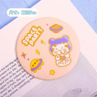 ins风镜子可爱卡通迷你便携式小圆镜高清学生化妆镜|橘色奶茶牛