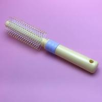 卷发梳内扣美发吹风造型滚梳学生可爱吹发圆筒卷梳直发梳子女家用|糖果色[黄色]卷发梳