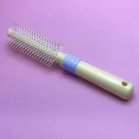 卷发梳内扣美发吹风造型滚梳学生可爱吹发圆筒卷梳直发梳子女家用|糖果色[黄色]卷发梳
