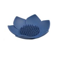 日式花瓣肥皂盒洗手间简约沥水香皂盒浴室洗脸置物盒莲花|*北欧蓝色*