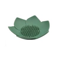 日式花瓣肥皂盒洗手间简约沥水香皂盒浴室洗脸置物盒莲花|*草原绿色*