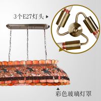 欧式复古奢华蒂凡尼长方形摇篮大吊灯酒店客厅吧台蜻蜓创意灯具