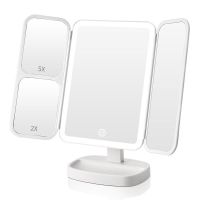 easehold化妆镜台式led灯贝壳镜子带灯便携网红美妆少女宿舍桌|ins极简白旗舰版[自然光-.