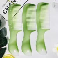 塑料牛筋梳防静电长发梳子宽齿按摩梳长柄美发直发不掉齿男女梳子|绿色5号中齿梳(3把)