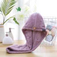干发帽吸干发帽女吸水速干吸头发水毛巾可爱浴帽擦长发包头巾|香芋紫双层加厚升级款