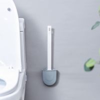 壁挂式马桶刷软毛洗厕所刷子免打孔长柄家用卫生间用品套装角|硅胶款[灰色]壁挂带底座