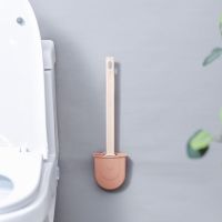 壁挂式马桶刷软毛洗厕所刷子免打孔长柄家用卫生间用品套装角|硅胶款[粉色]壁挂带底座