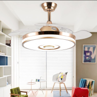 蓝牙音乐音响吊扇灯超薄一体隐形风扇灯餐厅卧室客厅带电风扇吊灯