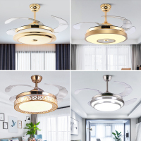 隐形北欧风扇灯餐厅吊灯简约现代客厅卧室创意网红带电风扇的灯具