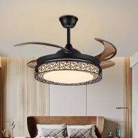 现代简约隐形吊扇灯家用客厅卧室餐厅蓝牙音响52寸带风扇吊灯一体