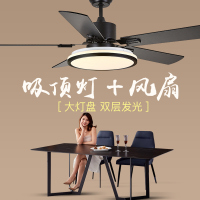 餐厅风扇灯 简约客厅带电风扇吊灯吊式 家用卧室静音大风力吊扇灯