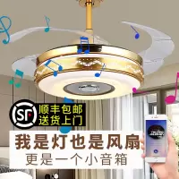 蓝牙音响变频隐形风扇灯吊扇灯音乐饭厅餐厅带灯吊灯一体卧室灯