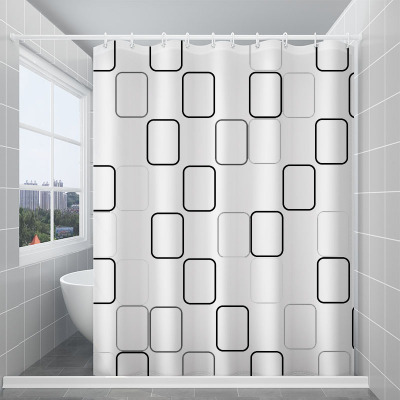 浴室浴帘套装防水布北欧透明卫生间隔断帘干湿分离门帘子厕所挂帘