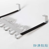 门后挂钩强力承重免钉壁挂门上挂钩静音门上挂衣架无痕粘胶挂衣钩|小象5钩太空银