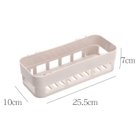 卫生间置物架免打孔浴室壁挂收纳洗浴化妆品洗发水三脚架挂墙|长方形优质款-米黄